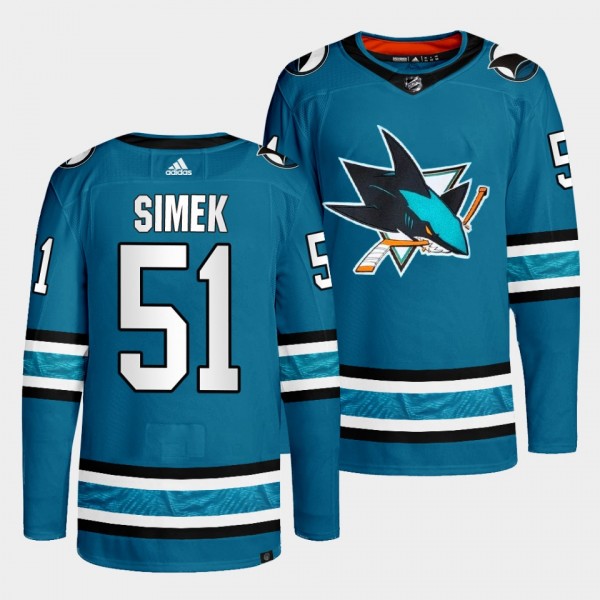 San Jose Sharks 2022-23 Home Radim Simek #51 Teal ...