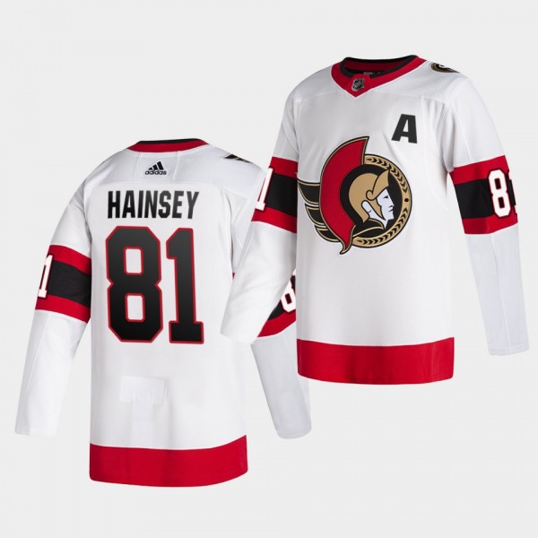 Ron Hainsey #81 Senators 2020-21 Away Authentic White Jersey