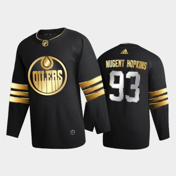 Edmonton Oilers ryan nugent-hopkins #93 2020-21 Golden Edition Black Limited Authentic Jersey