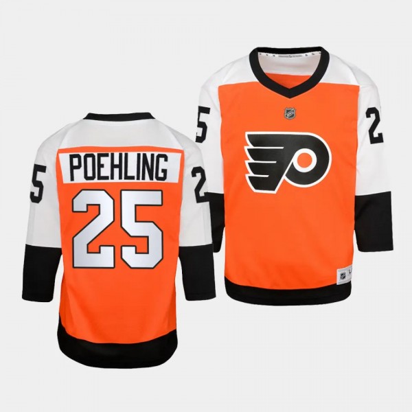 Ryan Poehling Philadelphia Flyers Youth Jersey 2023-24 Home Burnt Orange Replica Player Jersey