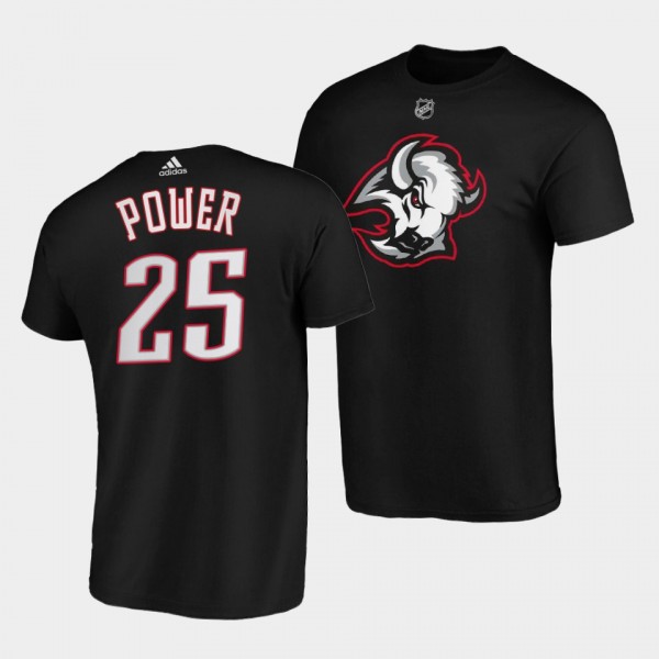 Owen Power Third Logo Buffalo Sabres 2022-23 Black T-Shirt Goathead