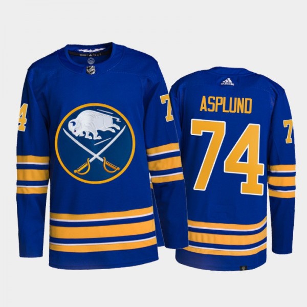 Rasmus Asplund Buffalo Sabres Home Jersey 2021-22 Royal #74 Authentic Primegreen Uniform