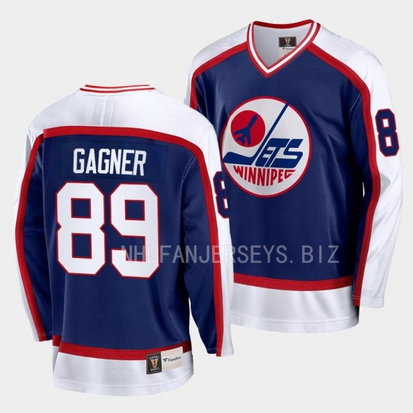 90s Night Winnipeg Jets Sam Gagner #89 Vintage Jersey Navy