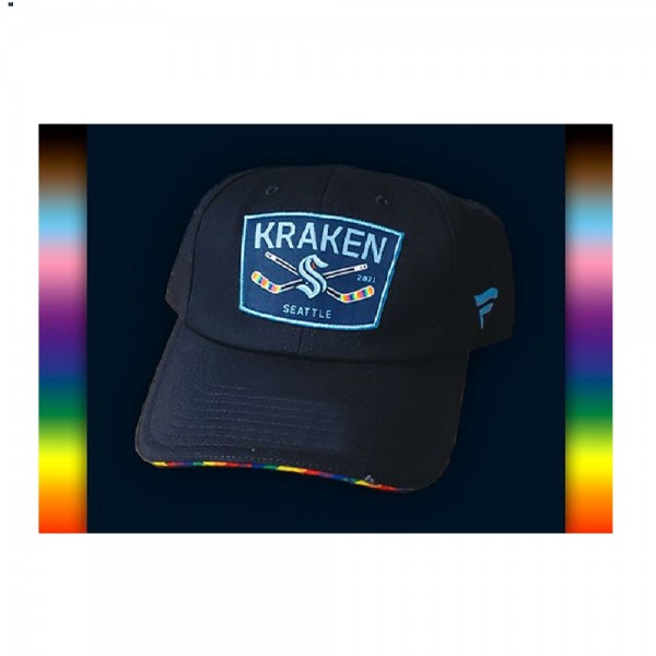 Seattle Kraken LGBTQ Pride Adjustable Snapback Hat...