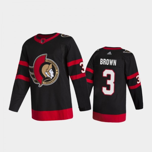 Ottawa Senators Josh Brown #3 Home Black 2020-21 2D Authentic Pro Jersey