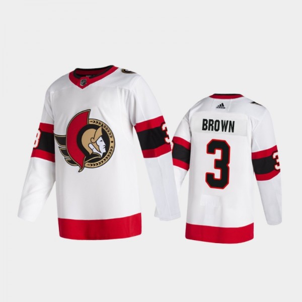 Ottawa Senators Josh Brown #3 Away White 2020-21 2...