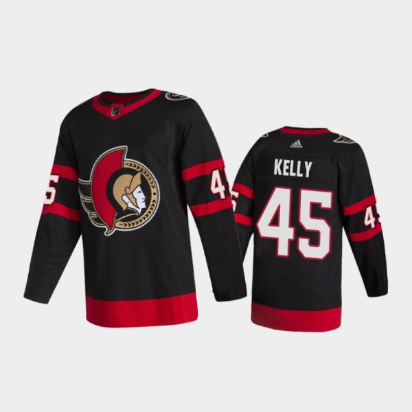 Ottawa Senators Parker Kelly #45 Home Black 2020-2...