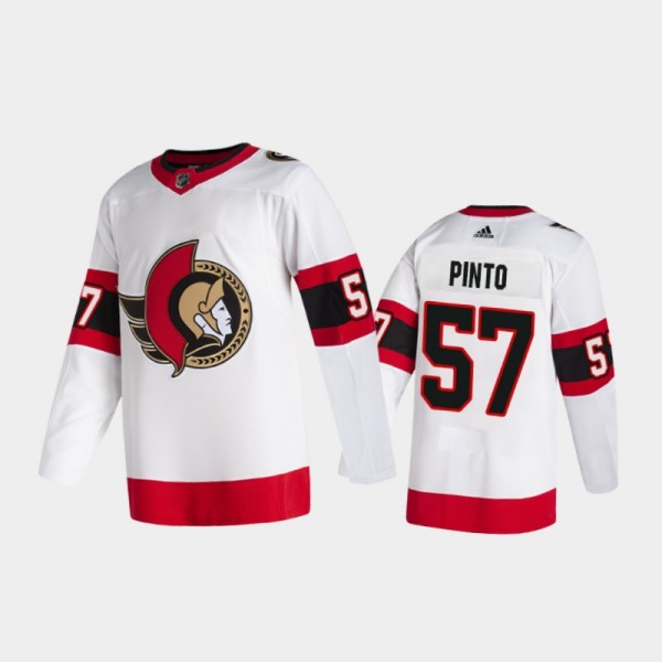 Ottawa Senators Shane Pinto #57 Away White 2020-21...