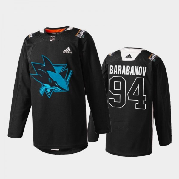 San Jose Sharks Alexander Barabanov #94 Black Hist...