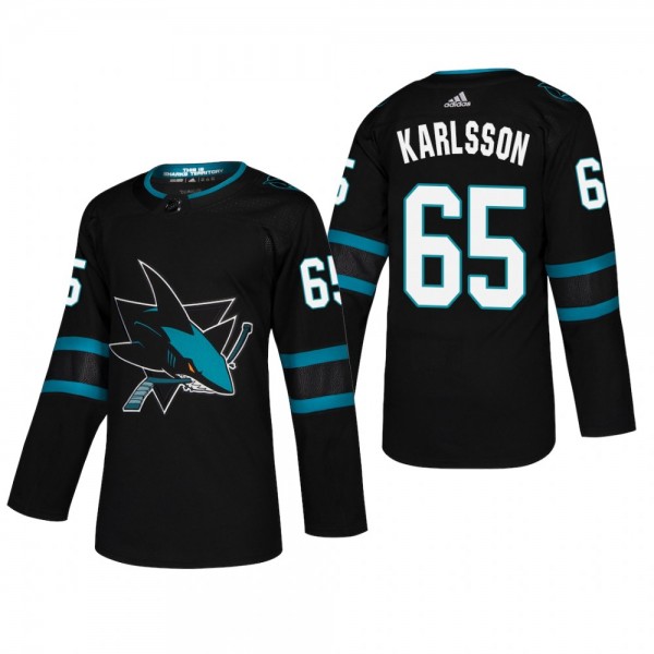 Men's San Jose Sharks Erik Karlsson #65 2018-19 Alternate Reasonable Authentic Pro Jersey - Black