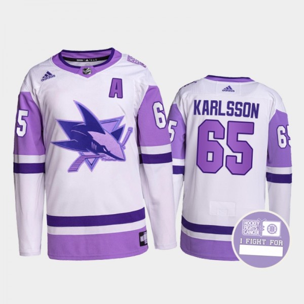 San Jose Sharks Erik Karlsson #65 Hockey Fights Ca...
