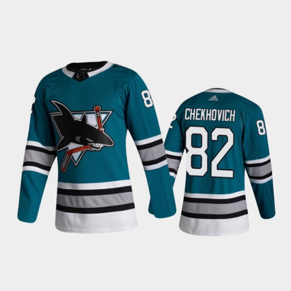 San Jose Sharks Ivan Chekhovich #82 Throwback Teal 2020-21 30th Anniversary Authentic Jersey