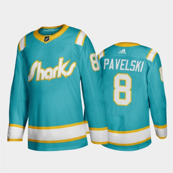 Sharks Joe Pavelski #8 Throwback Teal 2019-20 Authentic Player Jersey