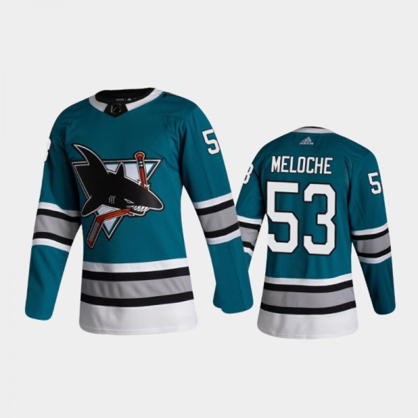 San Jose Sharks Nicolas Meloche #53 30th Anniversary Heritage Teal 2020-21 Authentic Jersey
