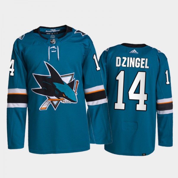 Ryan Dzingel San Jose Sharks Home Jersey 2022 Teal #14 Authentic Primegreen Uniform