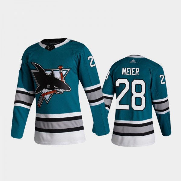 San Jose Sharks Timo Meier #28 Heritage Teal 2020-...