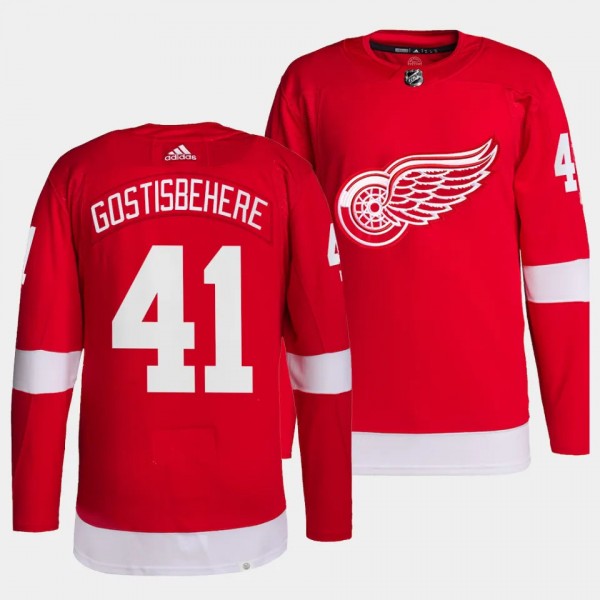 Shayne Gostisbehere Detroit Red Wings Home Red #41 Authentic Pro Primegreen Jersey Men's
