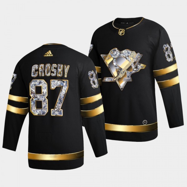 Sidney Crosby Pittsburgh Penguins 2022 Stanley Cup Playoffs #87 Black Diamond Edition Authentic Jersey