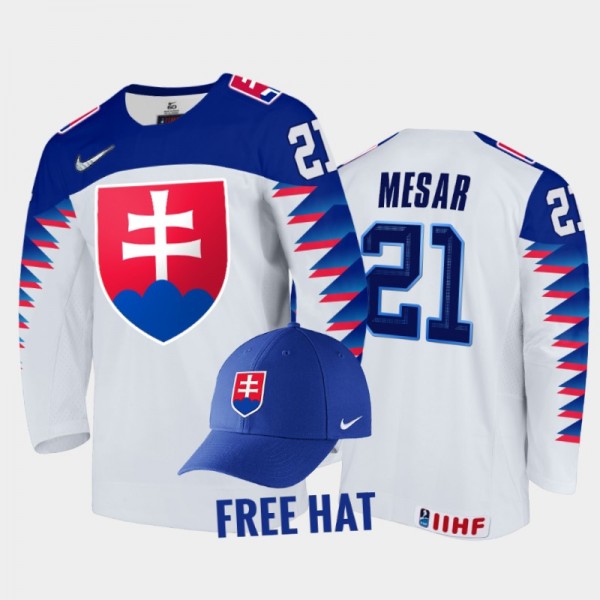 Filip Mesar Slovakia Hockey White Free Hat Jersey ...