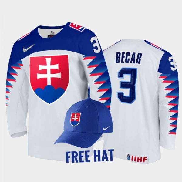 Simon Becar Slovakia Hockey White Free Hat Jersey ...