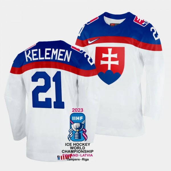 Milos Kelemen 2023 IIHF World Championship Slovakia #21 White Home Jersey Men