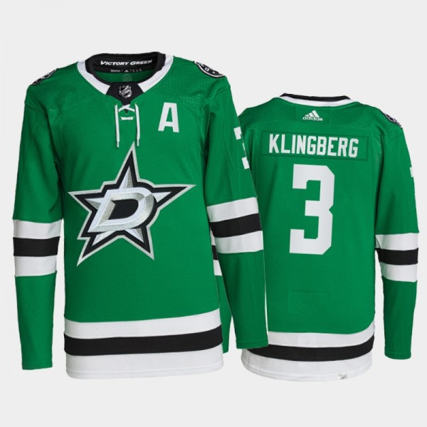 2021-22 Dallas Stars John Klingberg Primegreen Authentic Jersey Green Home Uniform