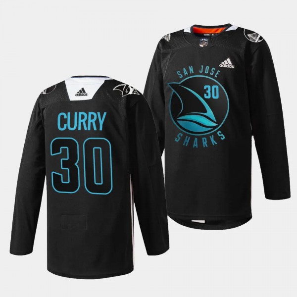Stephen Curry San Jose Sharks 2023 Warriors Black ...