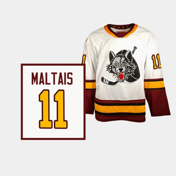 Steve Maltais Chicago Wolves #11 White AHL Authent...