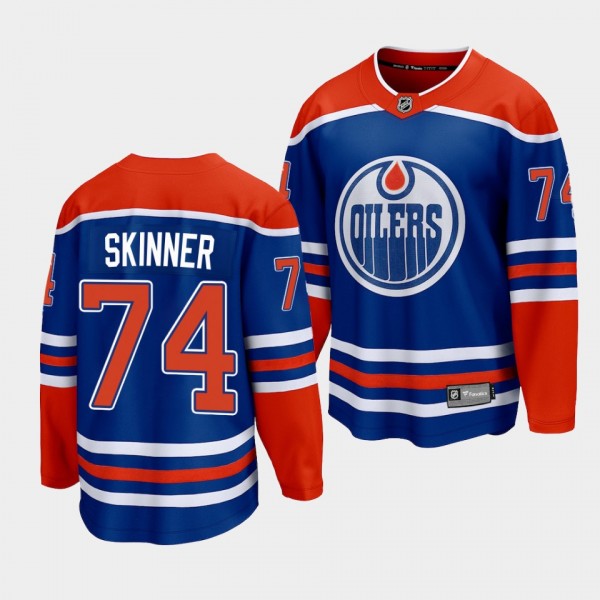 Stuart Skinner Edmonton Oilers 2022-23 Home Royal Premier Jersey Men's