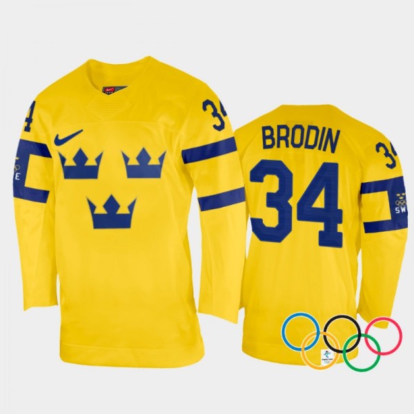 Sweden Hockey Daniel Brodin 2022 Winter Olympics Y...