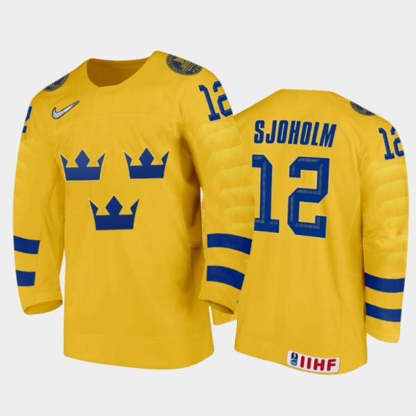 Victor Sjoholm Sweden Hockey Gold Home Jersey 2022...