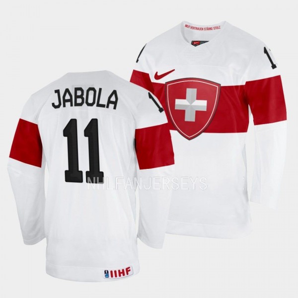 Jeremy Jabola 2023 IIHF World Junior Championship Switzerland #11 White Jersey Men