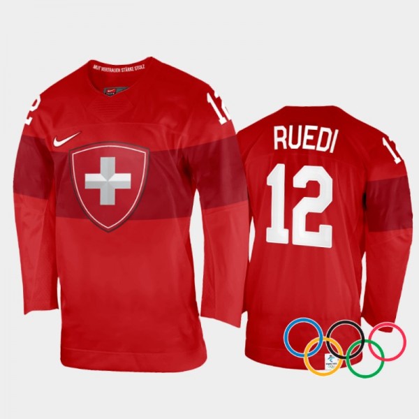 Lisa Ruedi Switzerland Women's Hockey Red Home Jer...
