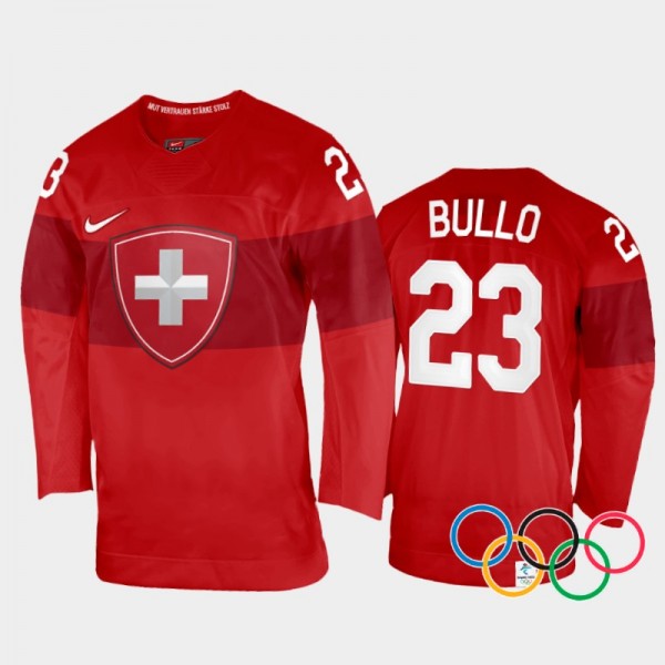 Nicole Bullo Switzerland Women's Hockey Red Home Jersey 2022 Winter Olympics