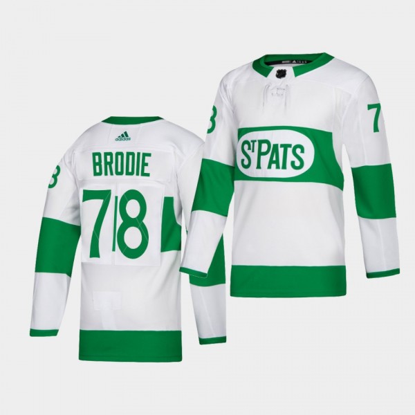 T.J. Brodie #78 Maple Leafs 2021 St. Pats Throwbac...