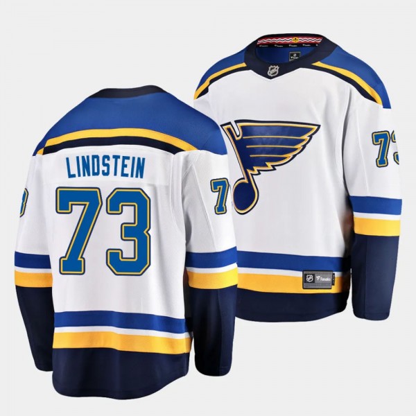 St. Louis Blues Theo Lindstein 2023 NHL Draft White Away Jersey Breakaway Player