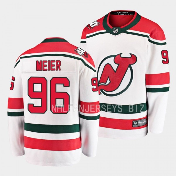 New Jersey Devils Timo Meier 40th Anniversary Whit...