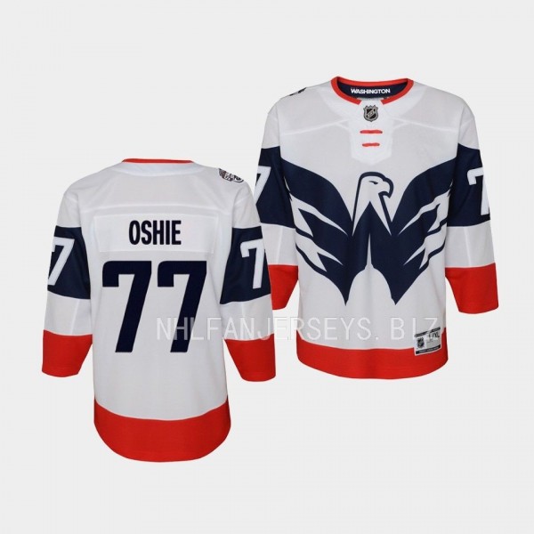 Washington Capitals #77 TJ Oshie 2023 NHL Stadium Series Player White Youth Jersey