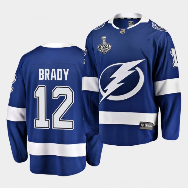 Tom Brady Tampa Bay Lightning Stanley Cup Champion Special Commemoration Blue Jersey