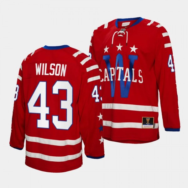 Tom Wilson Washington Capitals #43 2015 Blue Line Red Jersey Mitchell Ness