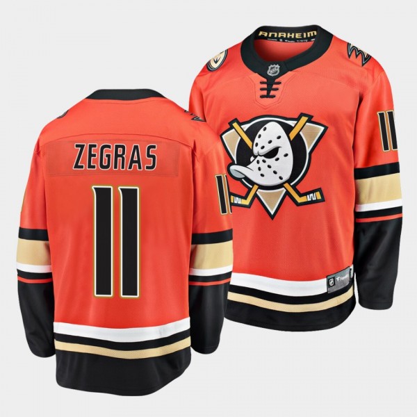 Trevor Zegras Anaheim Ducks Alternate Orange Break...