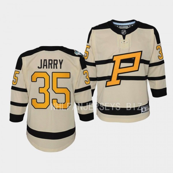 Pittsburgh Penguins Tristan Jarry 2023 Winter Classic Cream #35 Youth Jersey