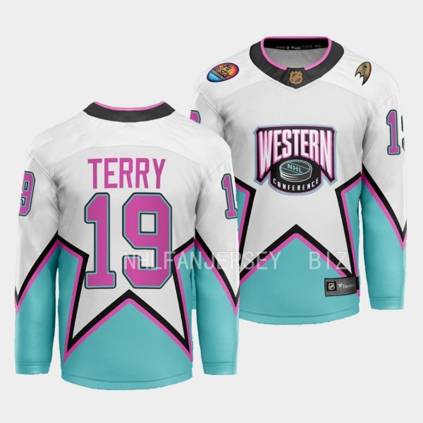 2023 NHL All-Star Troy Terry Jersey Anaheim Ducks White #19 Western Conference Men'