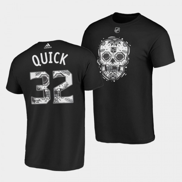 Jonathan Quick #32 Los Angeles Kings T-Shirt Unisex sugar skull Dia De Los Metros Night Black Tee