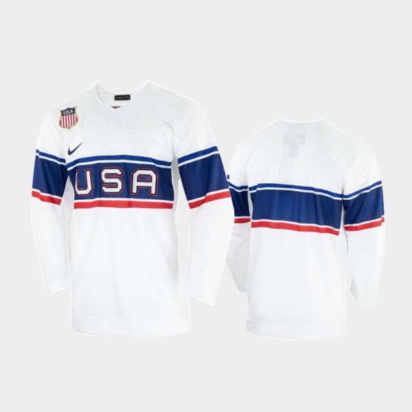 USA Hockey 2022 Beijing Winter Olympic White Home Jersey Men
