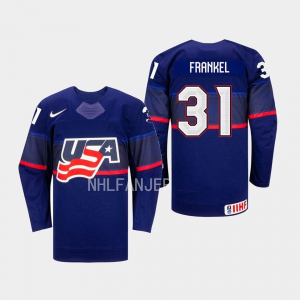 Aerin Franke IIHF USA Hockey #31 Blue Away Jersey ...