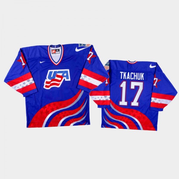 Keith Tkachuk USA Hockey Blue 25th Anniversary Jer...