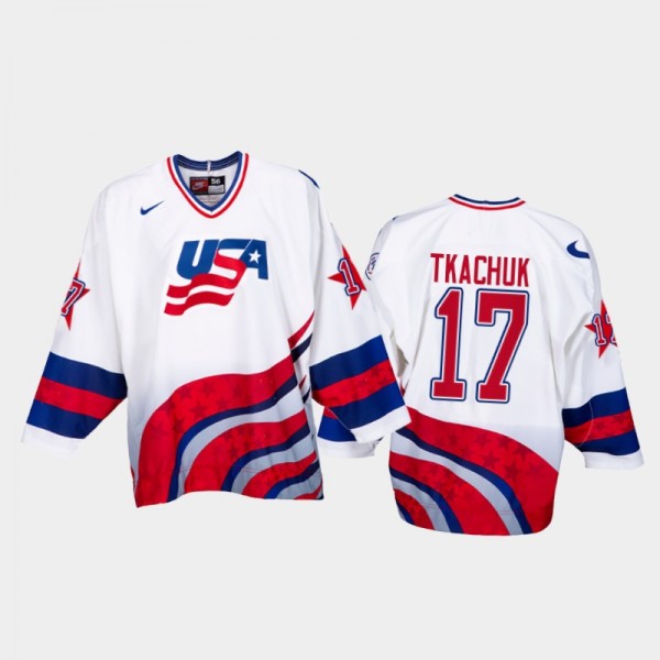 USA Hockey Keith Tkachuk 1996 World Cup White Clas...