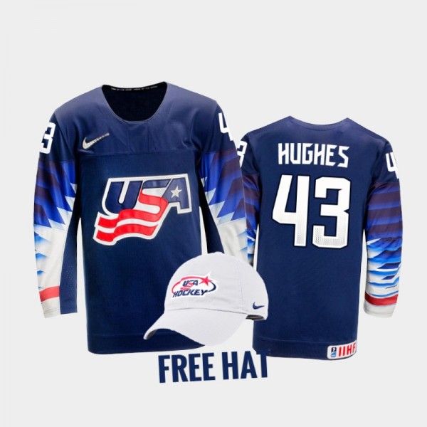 USA Hockey Luke Hughes 2022 IIHF World Junior Cham...
