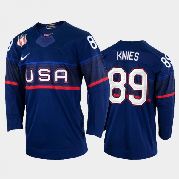 Matthew Knies USA Hockey Blue Jersey 2022 Winter O...